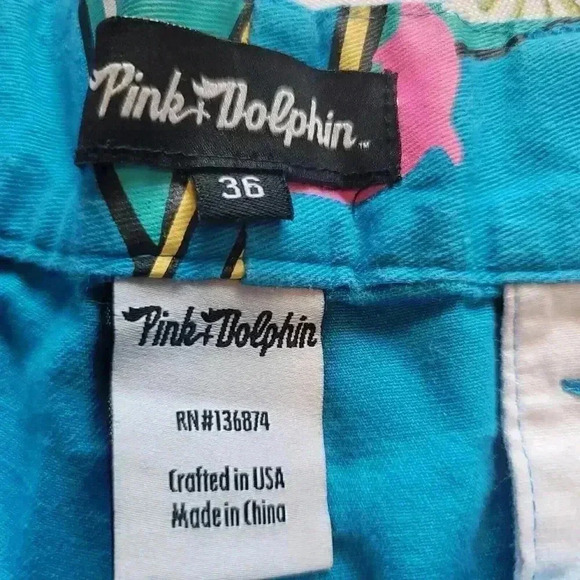 Pink Dolphin Blue Sailboat Cotton Shorts Men's Size 36 - Picture 7 of 9